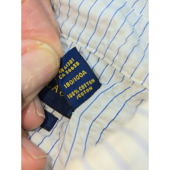 Ralph Lauren Mens Nautical Print Seersucker Button-Down Shirt Large - Picture 6 of 7